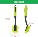 Scrub Brush Set, Long Handle Cleaning Brushes with Heavy Duty Bristles - Image 4