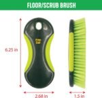 Scrub Brush Set, Long Handle Cleaning Brushes with Heavy Duty Bristles - Image 5