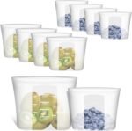 Reusable Silicone Food Storage Bags, 12 Pack Stand-Up Zip Lock Containers - Image 6