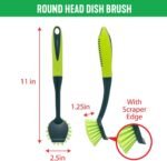 Scrub Brush Set, Long Handle Cleaning Brushes with Heavy Duty Bristles - Image 3