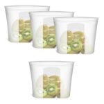 Reusable Silicone Food Storage Bags, 12 Pack Stand-Up Zip Lock Containers - Image 14
