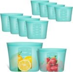 Reusable Silicone Food Storage Bags, 12 Pack Stand-Up Zip Lock Containers - Image 9