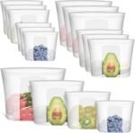 Reusable Silicone Food Storage Bags, 12 Pack Stand-Up Zip Lock Containers - Image 15