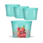 Reusable Silicone Food Storage Bags, 12 Pack Stand-Up Zip Lock Containers - Image 10