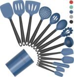 Silicone Kitchen Cooking Utensil Set, Heat Resistant, 14-Piece with Holder - Image 6