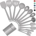 Silicone Kitchen Cooking Utensil Set, Heat Resistant, 14-Piece with Holder - Image 5