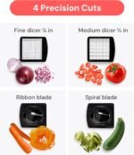 All-in-1 Vegetable Chopper & Spiralizer Kitchen Tool with Container - Image 4