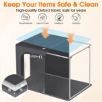 Metal Frame Fabric Clothes Storage Bins, Light Grey, 40L, 4 Pack - Image 5