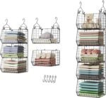 5-Tier Closet Hanging Organizer, Clothes Shelves with Hooks