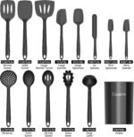 Silicone Kitchen Cooking Utensil Set, Heat Resistant, 14-Piece with Holder - Image 2