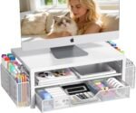 Computer Monitor Stand Riser with Drawer and 2 Pen Holders - Image 15