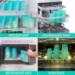 Reusable Silicone Food Storage Bags, 12 Pack Stand-Up Zip Lock Containers - Image 4
