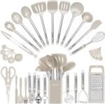 33-Piece Silicone & Stainless Steel Kitchen Utensil Set for Nonstick Cookware