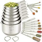 Stainless Steel Measuring Cups and Spoons Set, 20 Pieces with Leveler