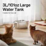 Stainless Steel Cat Water Fountain, 101oz/3L Automatic Water Dispenser - Image 5