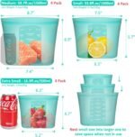 Reusable Silicone Food Storage Bags, 12 Pack Stand-Up Zip Lock Containers - Image 2