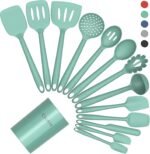 Silicone Kitchen Cooking Utensil Set, Heat Resistant, 14-Piece with Holder - Image 9