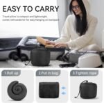 Pure Memory Foam Travel Neck Pillow for Airplanes, Breathable Cover - Image 2