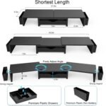 Dual Monitor Stand Riser with Drawer and 2 Pen Holders, Black - Image 5