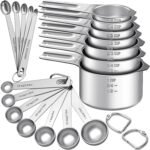 Stainless Steel Measuring Cups and Spoons Set, 20 Pieces with Leveler - Image 10