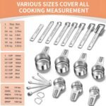 Stainless Steel Measuring Cups and Spoons Set, 20 Pieces with Leveler - Image 3