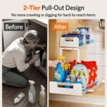 Under Sink Organizer, 2-Tier Pull-Out Cabinet Shelf, 2-Pack - Image 2