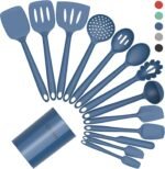 Silicone Kitchen Cooking Utensil Set, Heat Resistant, 14-Piece with Holder - Image 8