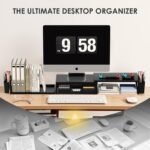 Dual Monitor Stand Riser with Drawer and 2 Pen Holders, Desk Organizer - Image 5