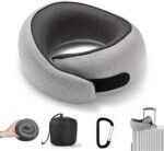 Pure Memory Foam Travel Neck Pillow for Airplanes, Breathable Cover - Image 5