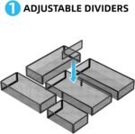 Desk Drawer Organizer Set, 5 Pack Mesh Storage Trays with Divider - Image 4