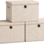 Foldable Storage Bins with Lids, Set of 3, 41 Quart Closet Organizers