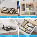Desk Drawer Organizer Set, 5 Pack Mesh Storage Trays with Divider - Image 3