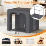 Metal Frame Fabric Clothes Storage Bins, Light Grey, 40L, 4 Pack - Image 2