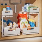 Under Sink Organizer, 2-Tier Pull-Out Cabinet Shelf, 2-Pack