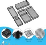 Desk Drawer Organizer Set, 5 Pack Mesh Storage Trays with Divider - Image 5