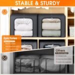 Metal Frame Fabric Clothes Storage Bins, Light Grey, 40L, 4 Pack - Image 4