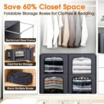 Metal Frame Fabric Clothes Storage Bins, Light Grey, 40L, 4 Pack - Image 7