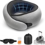G-Shape Memory Foam Travel Pillow, Airplane Neck Support Pillow