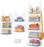 5-Tier Closet Hanging Organizer, Clothes Shelves with Hooks - Image 8